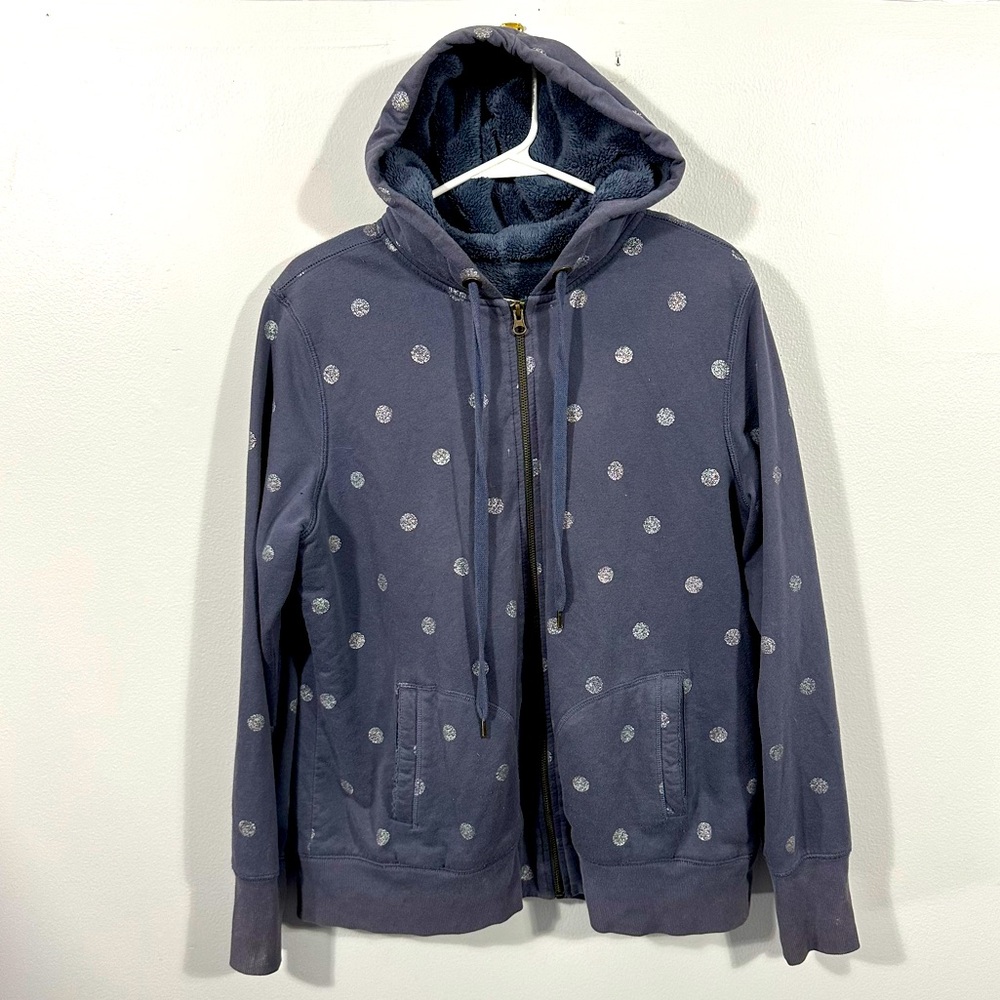 Merona Silver Dot Print Full-zip Hoodie Size XXL
